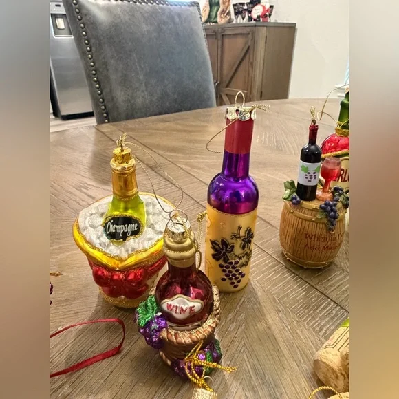 Assorted Wine and Grape Christmas Tree Ornament Set 32 Pieces - Picture 11 of 15